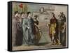 Numa Pompilius, legendary second king of Rome returns the sacred shield to the priests of Mars-French School-Framed Stretched Canvas