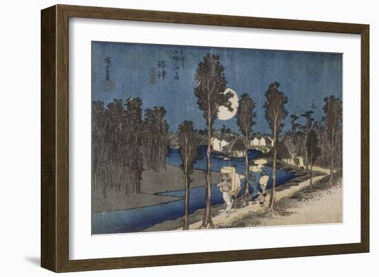 Numazu, scène au crépuscule-Ando Hiroshige-Framed Giclee Print