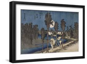 Numazu, scène au crépuscule-Ando Hiroshige-Framed Giclee Print