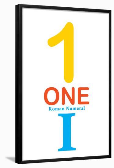 Number 1 Sign With Roman Numeral Banner Poster-null-Framed Poster