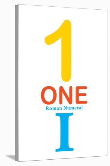 Number 1 Sign With Roman Numeral Banner Poster-null-Stretched Canvas