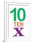 Number 10 with Roman Numeral Banner-null-Framed Art Print