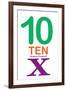 Number 10 with Roman Numeral Banner-null-Framed Art Print