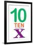 Number 10 with Roman Numeral Banner-null-Framed Art Print