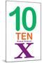 Number 10 with Roman Numeral Banner-null-Mounted Art Print