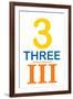 Number 3 with Roman Numeral Banner-null-Framed Art Print