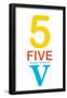 Number 5 Sign with Roman Numeral Banner Poster-null-Framed Poster