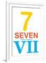 Number 7 with Roman Numeral Banner-null-Framed Art Print