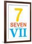 Number 7 with Roman Numeral Banner-null-Framed Art Print