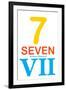 Number 7 with Roman Numeral Banner-null-Framed Art Print