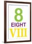 Number 8 with Roman Numeral Banner-null-Framed Art Print