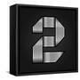 Number Metal Chrome Ribbon - 2 - Two-Ecelop-Framed Stretched Canvas