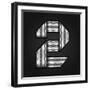 Number Metal Chrome Ribbon - 2 - Two-Ecelop-Framed Art Print