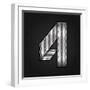 Number Metal Chrome Ribbon - 4 - Four-Ecelop-Framed Art Print