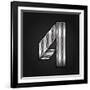 Number Metal Chrome Ribbon - 4 - Four-Ecelop-Framed Art Print