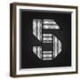 Number Metal Chrome Ribbon - 5 - Five-Ecelop-Framed Art Print