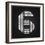 Number Metal Chrome Ribbon - 6 - Six-Ecelop-Framed Art Print