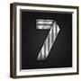 Number Metal Chrome Ribbon - 7 - Seven-Ecelop-Framed Art Print