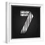 Number Metal Chrome Ribbon - 7 - Seven-Ecelop-Framed Art Print