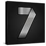 Number Metal Chrome Ribbon - 7 - Seven-Ecelop-Stretched Canvas