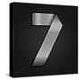 Number Metal Chrome Ribbon - 7 - Seven-Ecelop-Stretched Canvas