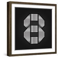 Number Metal Chrome Ribbon - 8 - Eight-Ecelop-Framed Art Print