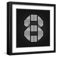 Number Metal Chrome Ribbon - 8 - Eight-Ecelop-Framed Art Print