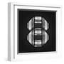 Number Metal Chrome Ribbon - 8 - Eight-Ecelop-Framed Art Print