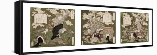 Number One: Liu Bei; Number Two: Guan Yu; Number Three: Zhang Fei, 1823-25-Yashima Gakutei-Framed Stretched Canvas