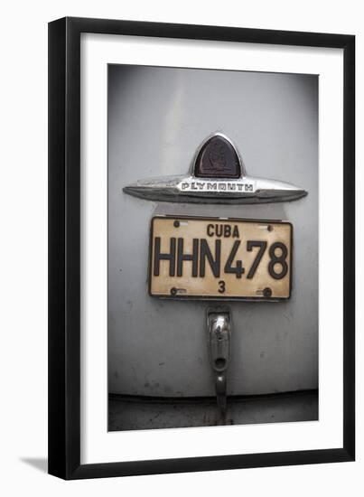 Number Plate of Classic 50s Car, Havana, Cuba-Jon Arnold-Framed Photographic Print