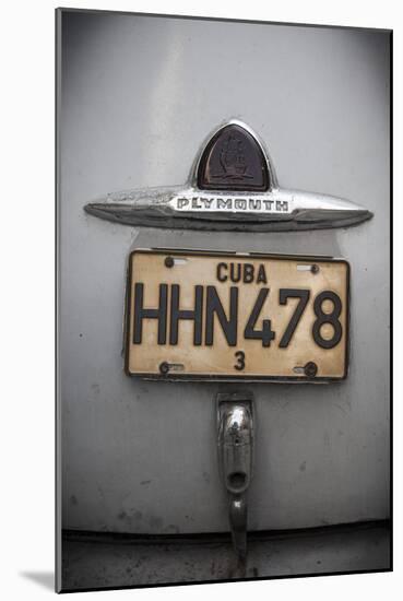 Number Plate of Classic 50s Car, Havana, Cuba-Jon Arnold-Mounted Photographic Print