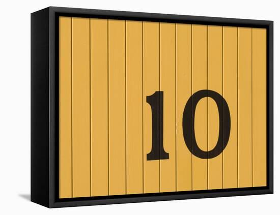 Number Ten on the Side of a Historic Trolley Car-John Nordell-Framed Stretched Canvas