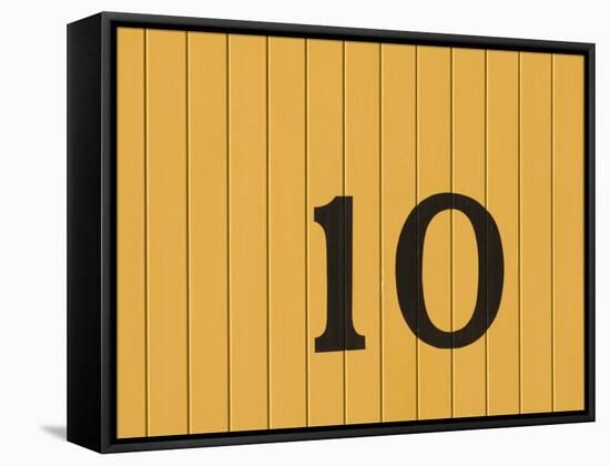 Number Ten on the Side of a Historic Trolley Car-John Nordell-Framed Stretched Canvas