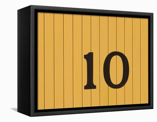 Number Ten on the Side of a Historic Trolley Car-John Nordell-Framed Stretched Canvas