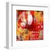 Number & Text Abstract Collage-null-Framed Art Print