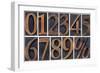 Numbers from Zero to Nine and Percent Symbol-PixelsAway-Framed Art Print