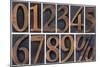 Numbers from Zero to Nine and Percent Symbol-PixelsAway-Mounted Art Print