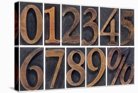 Numbers from Zero to Nine and Percent Symbol-PixelsAway-Stretched Canvas