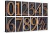 Numbers from Zero to Nine and Percent Symbol-PixelsAway-Stretched Canvas