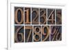 Numbers from Zero to Nine and Percent Symbol-PixelsAway-Framed Art Print