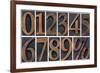 Numbers from Zero to Nine and Percent Symbol-PixelsAway-Framed Art Print