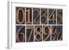 Numbers from Zero to Nine and Percent Symbol-PixelsAway-Framed Art Print