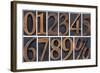 Numbers from Zero to Nine and Percent Symbol-PixelsAway-Framed Art Print