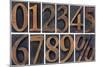 Numbers from Zero to Nine and Percent Symbol-PixelsAway-Mounted Art Print