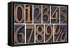 Numbers from Zero to Nine and Percent Symbol-PixelsAway-Framed Stretched Canvas