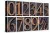 Numbers from Zero to Nine and Percent Symbol-PixelsAway-Stretched Canvas