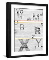 Numbers Grey-NaxArt-Framed Art Print