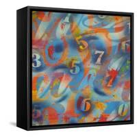 Numbers-Abstract Graffiti-Framed Stretched Canvas