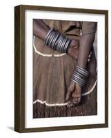 Numerous Decorated Iron Bracelets Worn by a Datoga Woman, Tanzania-Nigel Pavitt-Framed Photographic Print