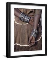 Numerous Decorated Iron Bracelets Worn by a Datoga Woman, Tanzania-Nigel Pavitt-Framed Photographic Print